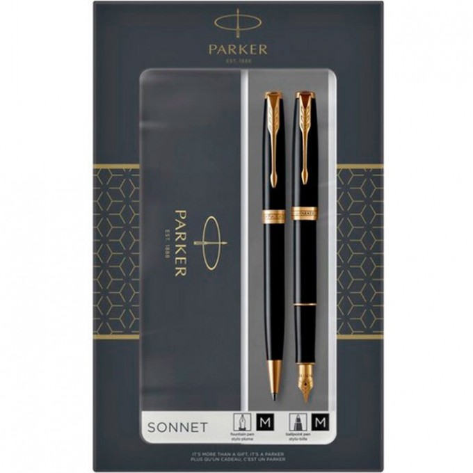 Набор PARKER SONNET LAQBLACK GT перьевая и шариковая ручки 2093371 CW2093371 Набор PARKER SONNET LAQBLACK GT перьевая и шариковая ручки 2093371 CW2093371