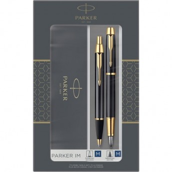 Подарочный набор PARKER: IM CORE BLACK GT - ручки перьевая и шариковая