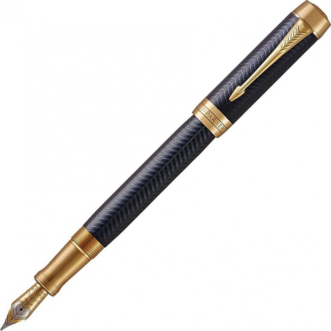 Ручка перьевая PARKER DUOFOLD PRESTIGE CENTENNIAL BLUE CHEVRON GT F 1931369 Ручка перьевая PARKER DUOFOLD PRESTIGE CENTENNIAL BLUE CHEVRON GT F 1931369
